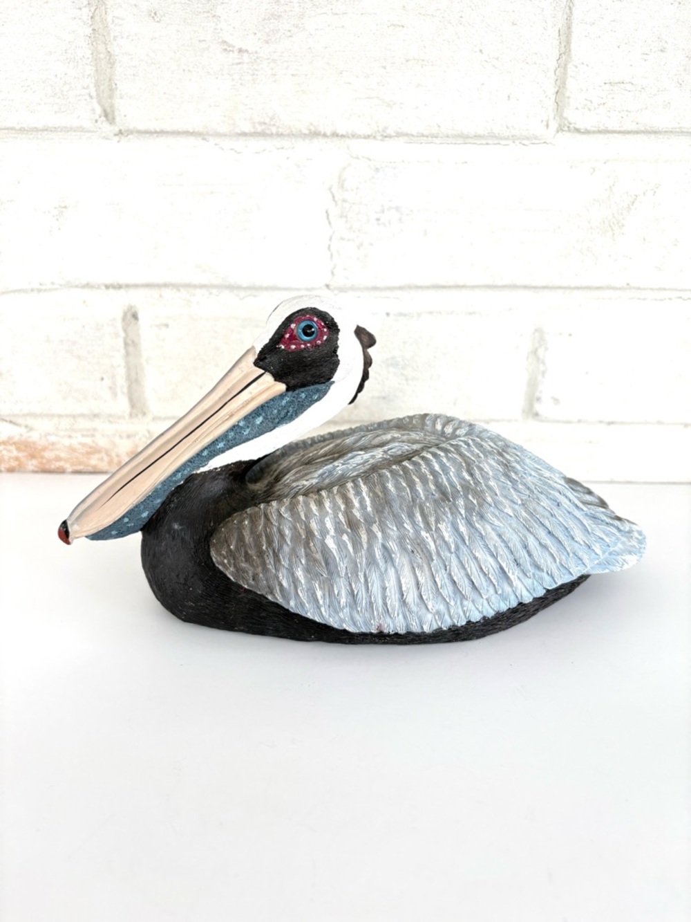 Pelican Bird Statue Figurine Nautical  5” x 10” x 3.5”